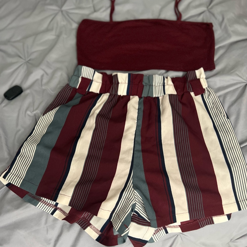 Two Piece Shorts and Crop Top